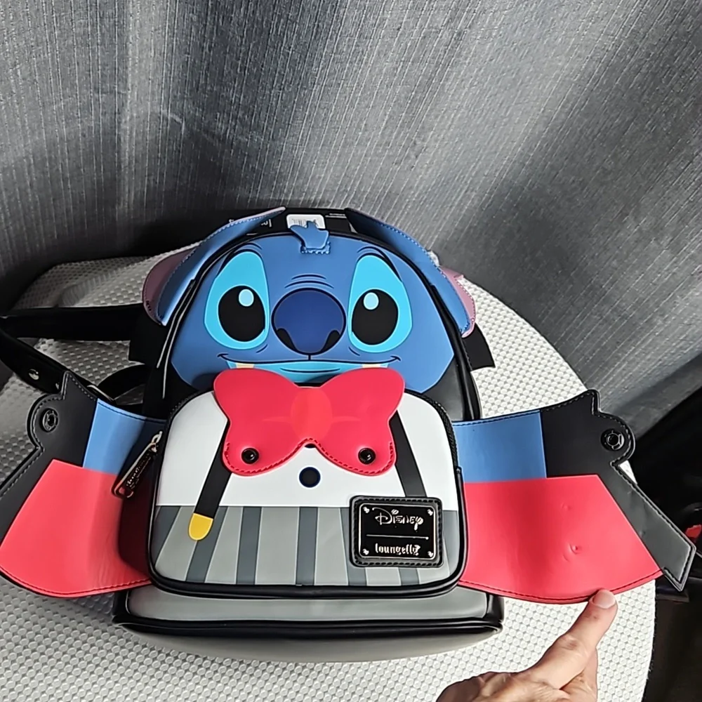 LOUNGEFLY VAMPIRE STITCH BOWTIE MINI BACKPACK NWT